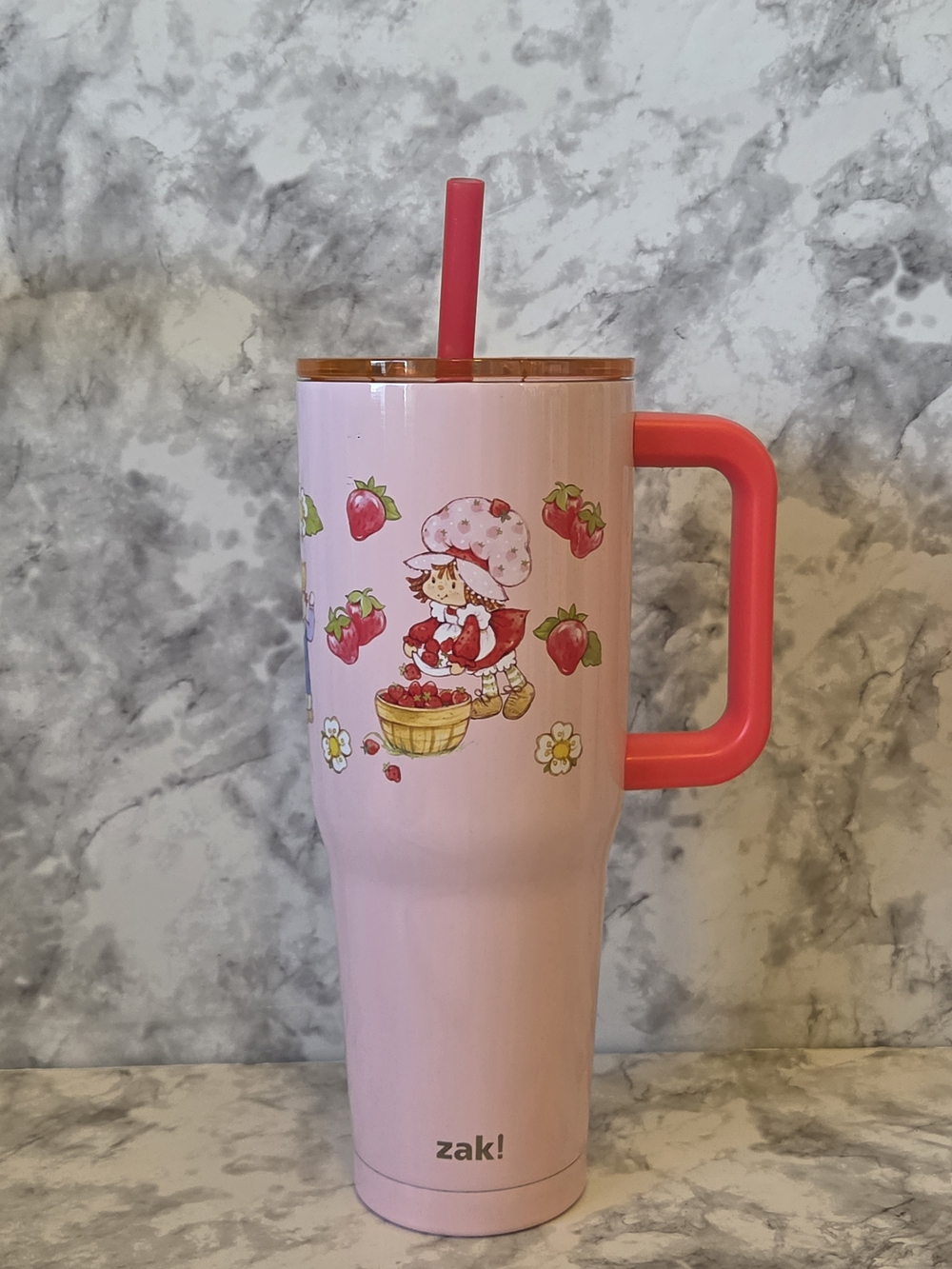 Strawberry Shortcake Travel Tumbler with Handle and Straw - 40 Oz